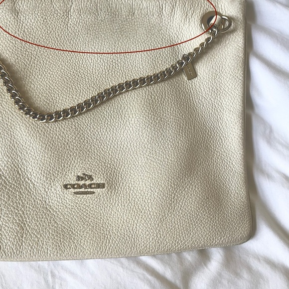 Vintage Coach Cream × Gold Slim Leather Shoulder Bag Fair condition - Picture 3 of 12